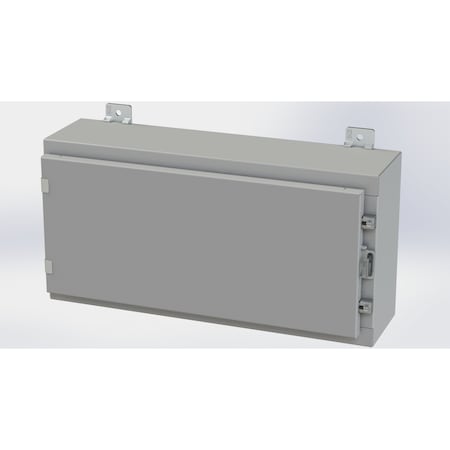 Saginaw Control & Engineering Clamps with Padlock Hasp Electrical Enclosures, 12 in H, 6 in D, 24 in W, NEMA 4, Carbon Steel SCE-12H2406LP